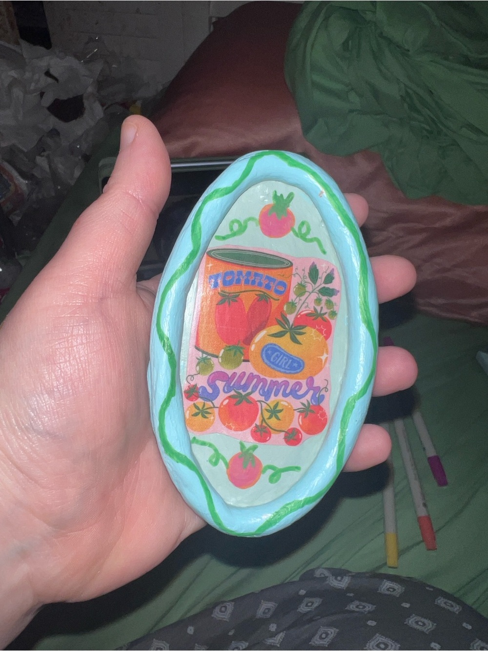 Handmade Tomato girl Summer Ceramic Tray - Picture 6 of 6